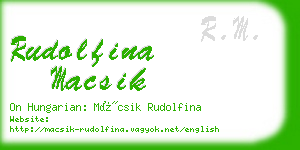 rudolfina macsik business card